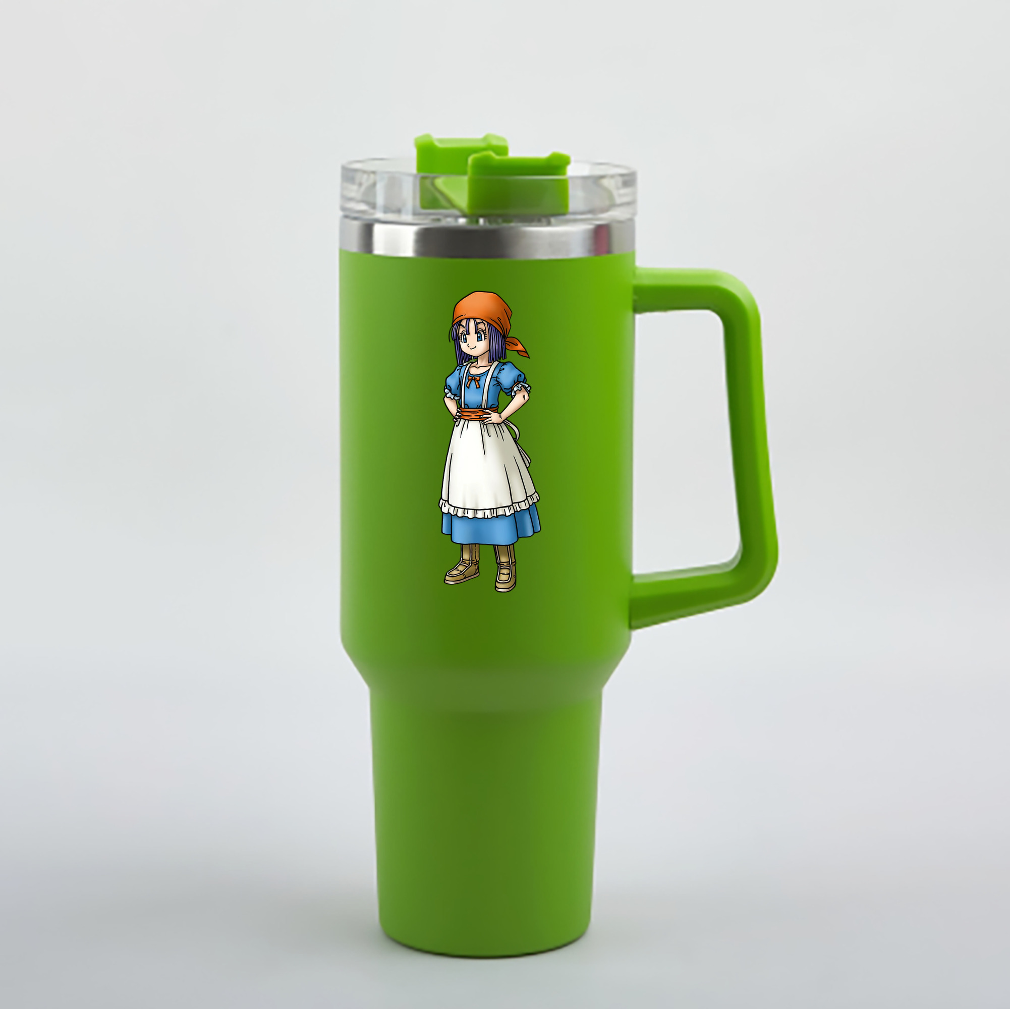 （画像用） ドラゴンクエスト Doragon Kuesuto Dragon Quest 1200mL車用タンブラー - クリスタルステッカー（プラスチックストロー付き）